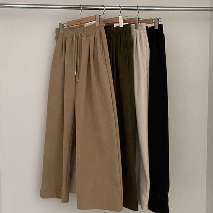コーデュロイツーピンタックワイドパンツ