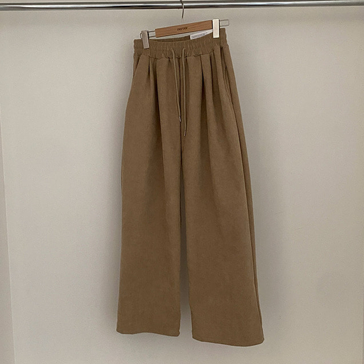 コーデュロイツーピンタックワイドパンツ