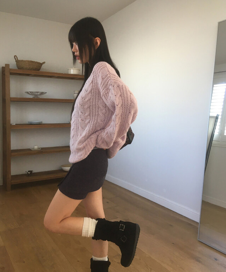 ボタンスリットレイヤードスカートショートパンツ