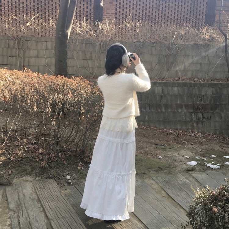 ピュアフレアリボンロングスカート｜ミディ/ロングスカート｜韓国