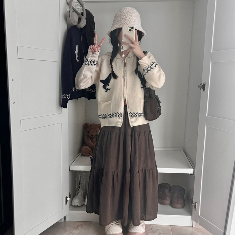 ビンテージドルフィンジップアップカーディガン