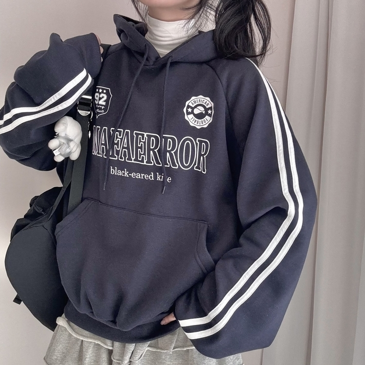 【起毛】オールドスクールブロックフード(5color)