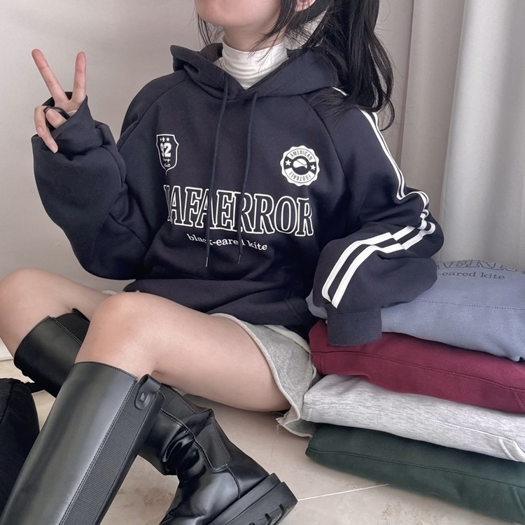 【起毛】オールドスクールブロックフード(5color)