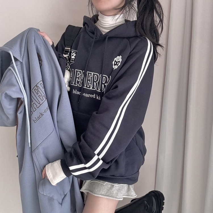 【起毛】オールドスクールブロックフード(5color)