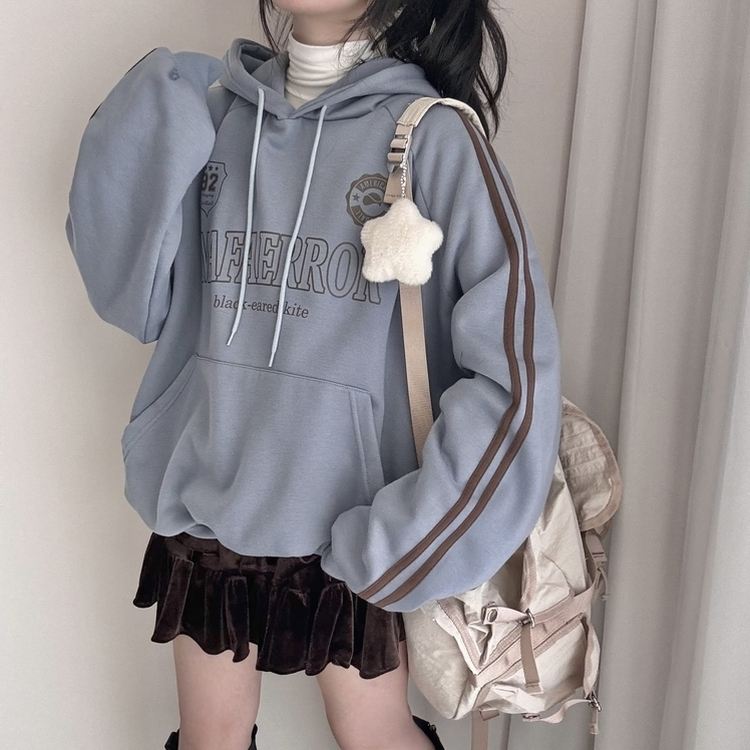 【起毛】オールドスクールブロックフード(5color)