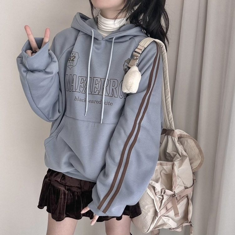 【起毛】オールドスクールブロックフード(5color)