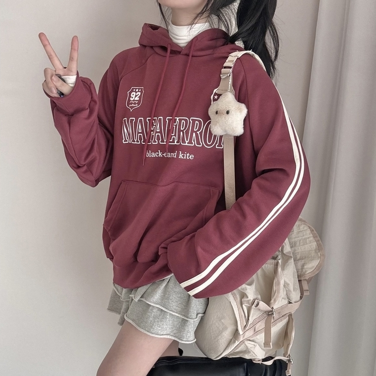 【起毛】オールドスクールブロックフード(5color)