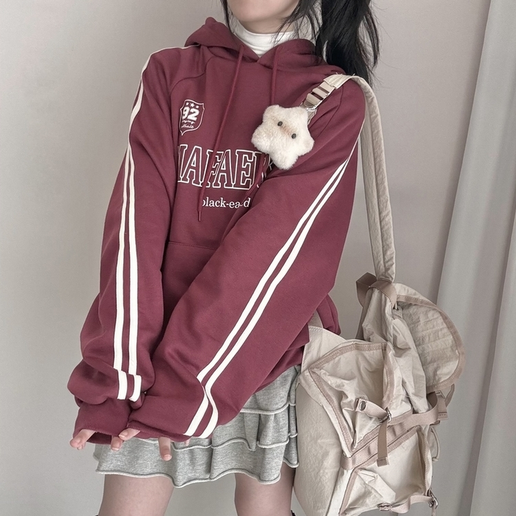 【起毛】オールドスクールブロックフード(5color)