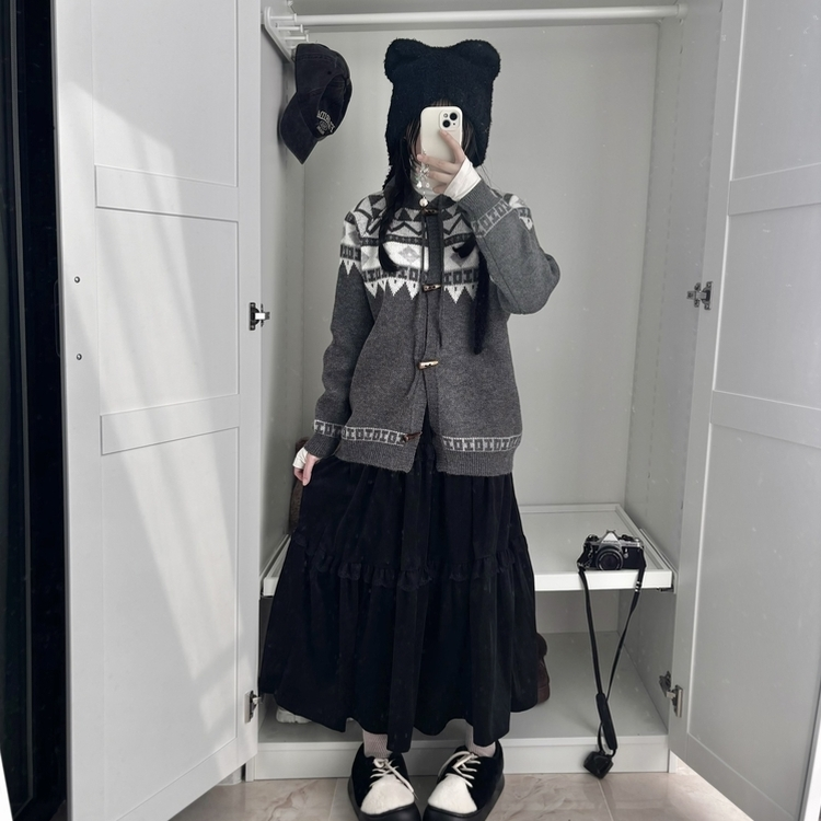 ビンテージティアードバンディングロングスカート
