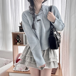 ケーブルフードダッフルニット｜ニット｜韓国ファッション通販 SONA