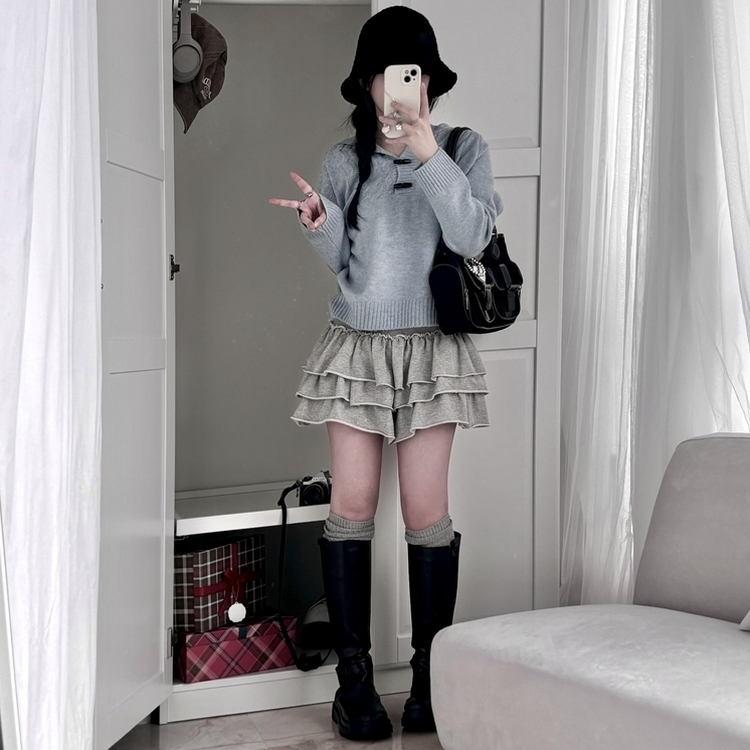 韓国購入お洒落なニットフ一ド付きケ一プホンチョ可愛い❤️ ケーブルフードダッフルニット｜ニット｜韓国ファッション通販 SONA