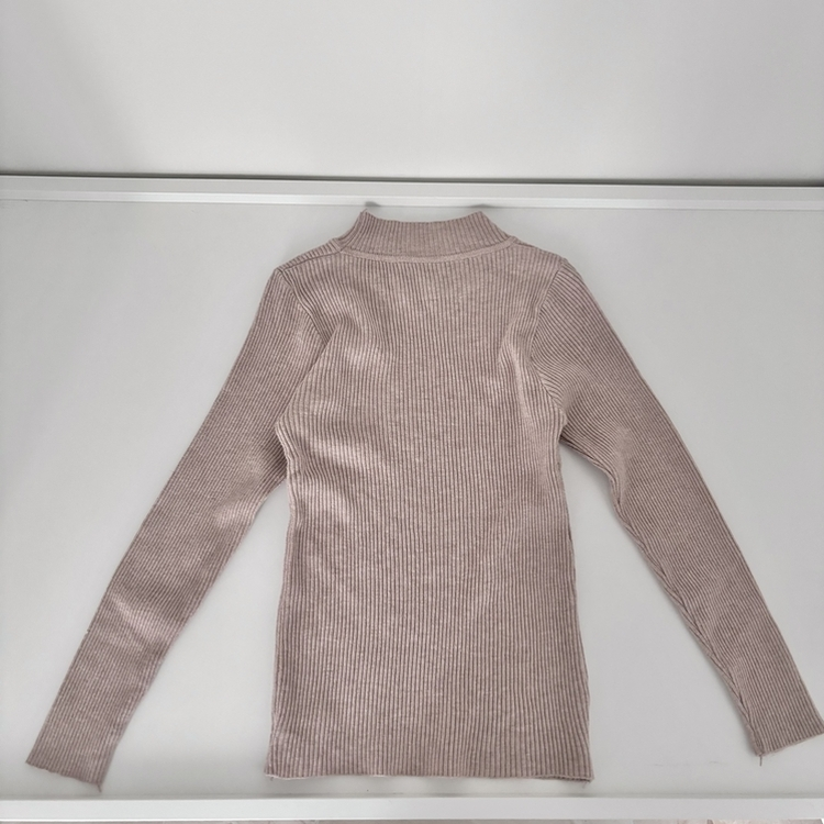 갑갑함 없는 쫀득모찌 반목폴라 레이어드 긴팔 골지 니트 티셔츠