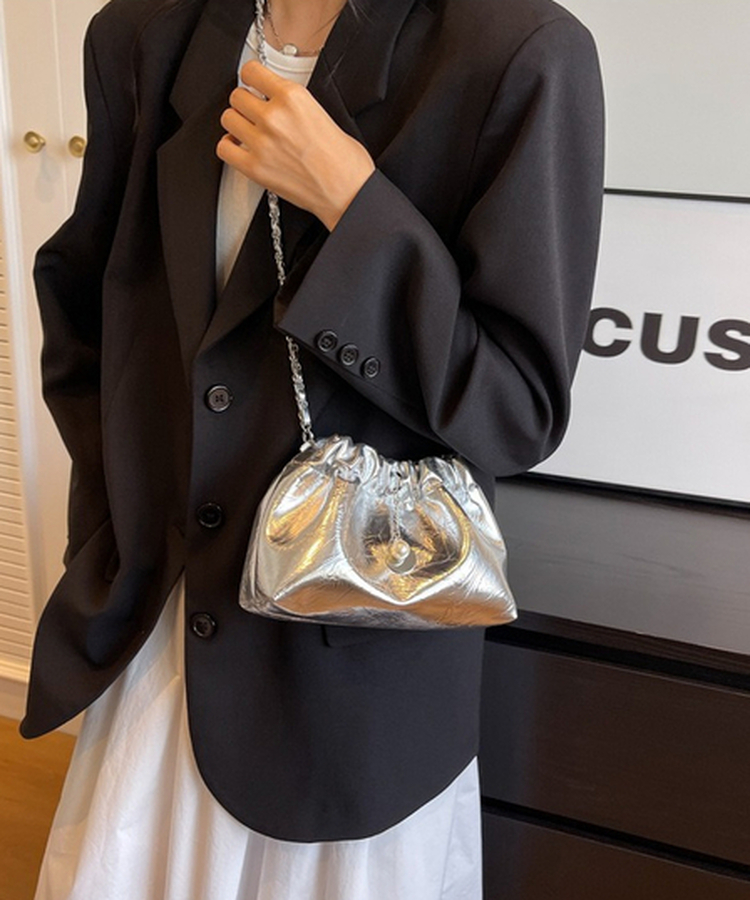 真珠ショルダーバッグ SILVER