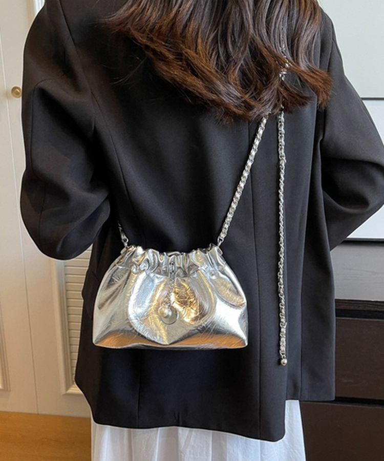 真珠ショルダーバッグ SILVER