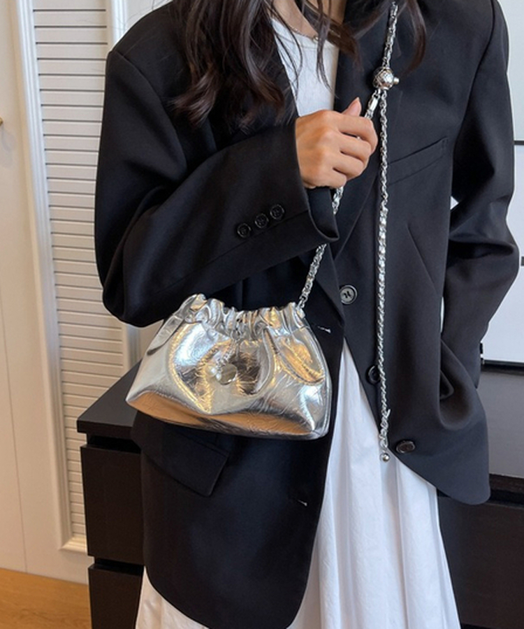真珠ショルダーバッグ SILVER