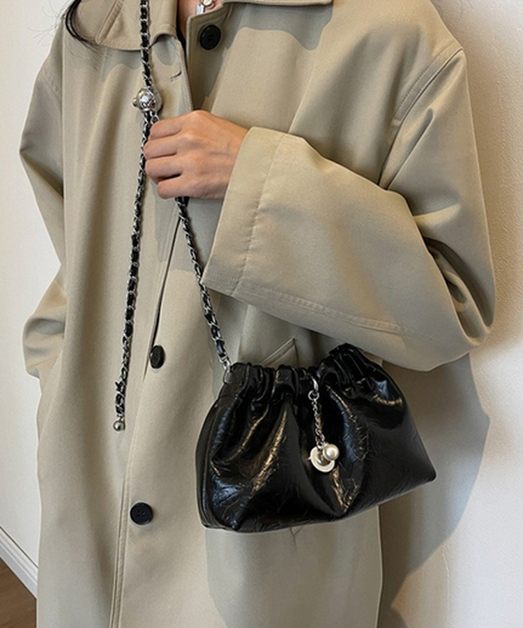 真珠ショルダーバッグ BLACK