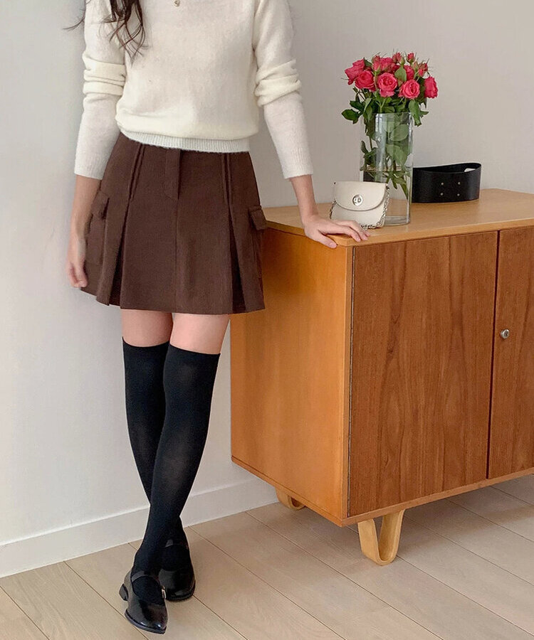 【丈別】【起毛】コーデュロイミニスカート