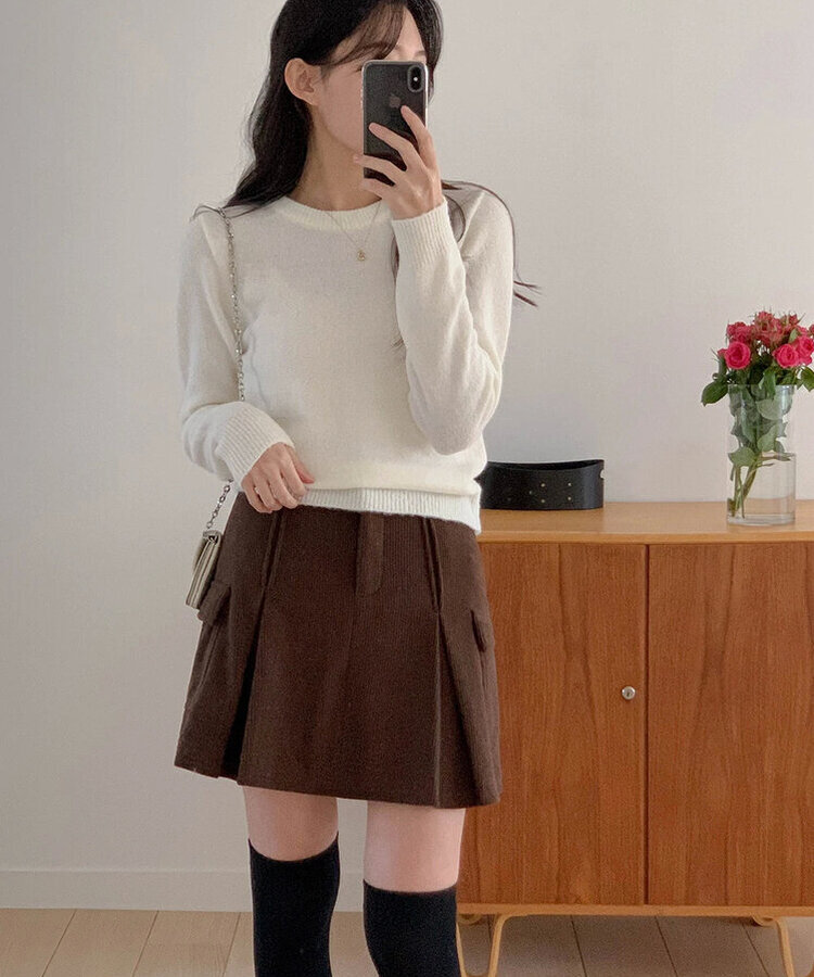 【丈別】【起毛】コーデュロイミニスカート