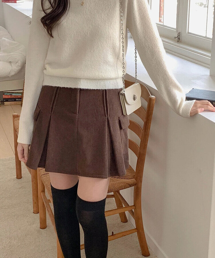 【丈別】【起毛】コーデュロイミニスカート