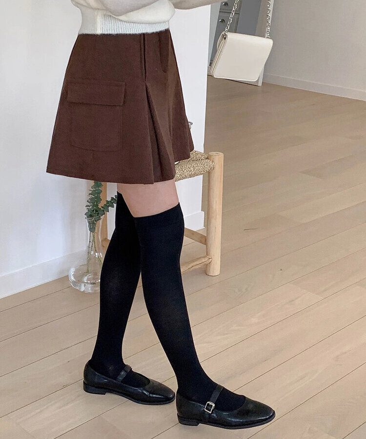 【丈別】【起毛】コーデュロイミニスカート