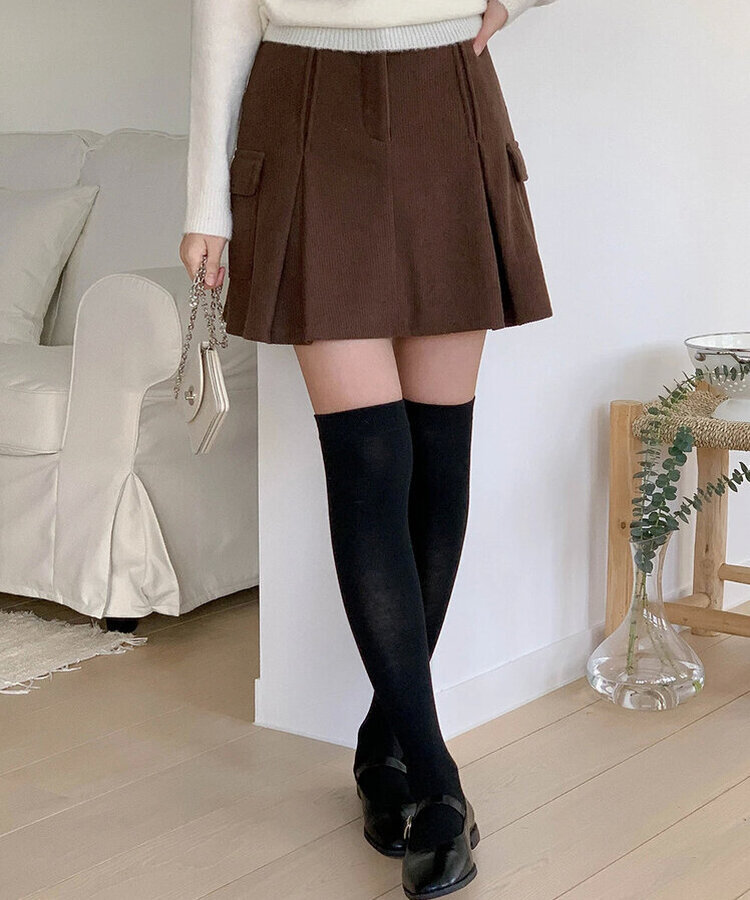 【丈別】【起毛】コーデュロイミニスカート