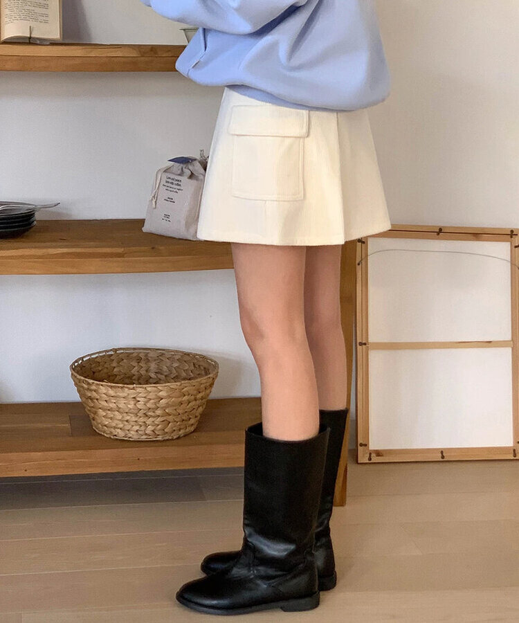 【丈別】【起毛】コーデュロイミニスカート