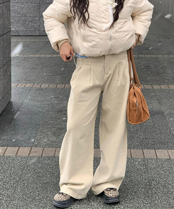 ロングワイドパンツ BEIGE