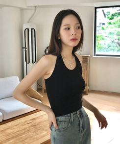 ホルターネックキャミソール BLACK