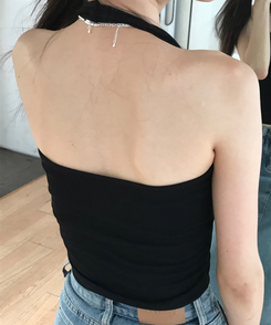 ホルターネックキャミソール BLACK