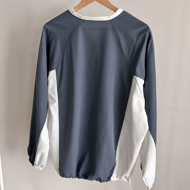 사계절 에어 바스락 배색 브이넥 오버핏 긴팔 맨투맨