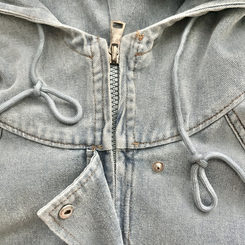 ビンテージデニムフードジップアップジャケット