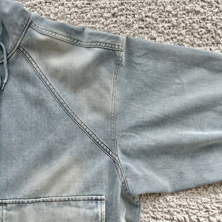 ビンテージデニムフードジップアップジャケット