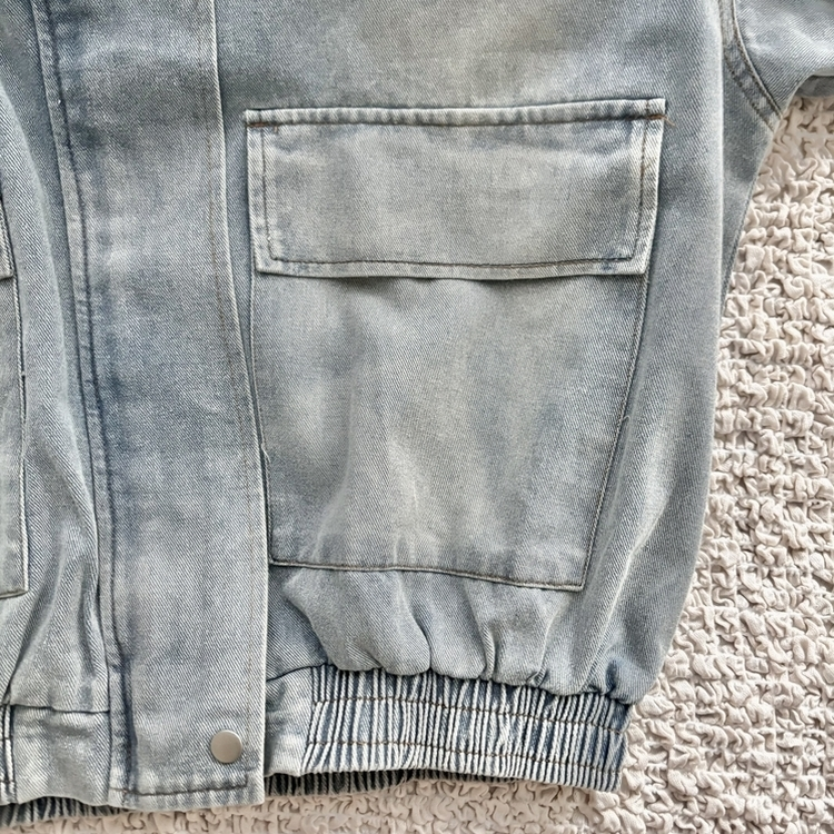 ビンテージデニムフードジップアップジャケット