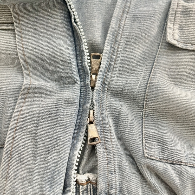 ビンテージデニムフードジップアップジャケット