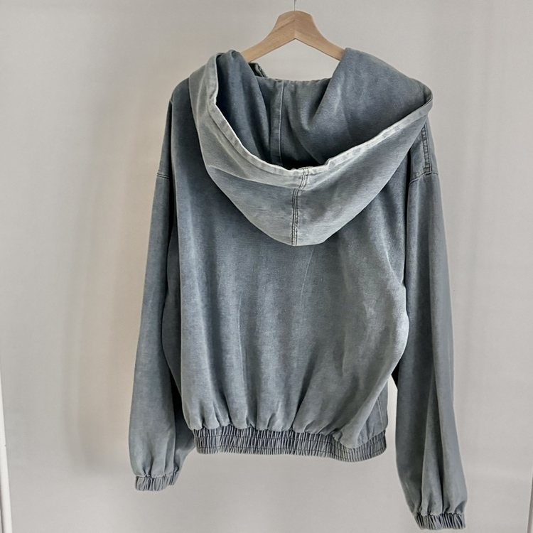 ビンテージデニムフードジップアップジャケット