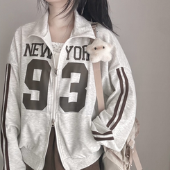 トラックラインオーバーフィットジップアップ(6color) OATMEAL