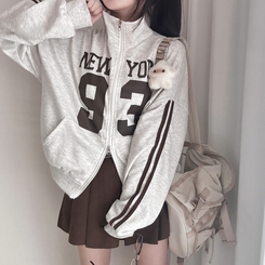 トラックラインオーバーフィットジップアップ(6color) OATMEAL