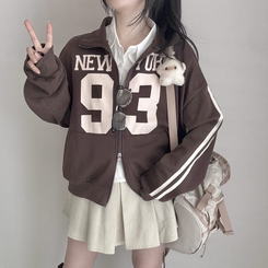 トラックラインオーバーフィットジップアップ(6color) BROWN