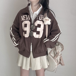 トラックラインオーバーフィットジップアップ(6color) BROWN