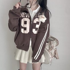 トラックラインオーバーフィットジップアップ(6color) BROWN