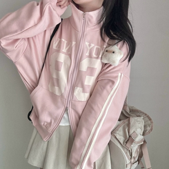 トラックラインオーバーフィットジップアップ(6color) LIGHT PINK