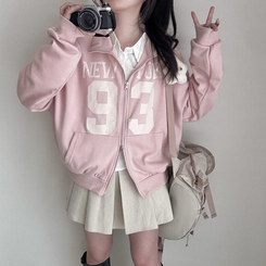 トラックラインオーバーフィットジップアップ(6color) LIGHT PINK