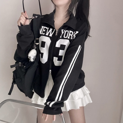 トラックラインオーバーフィットジップアップ(6color) BLACK