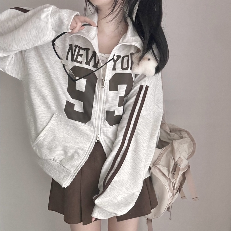 トラックラインオーバーフィットジップアップ(6color) OATMEAL