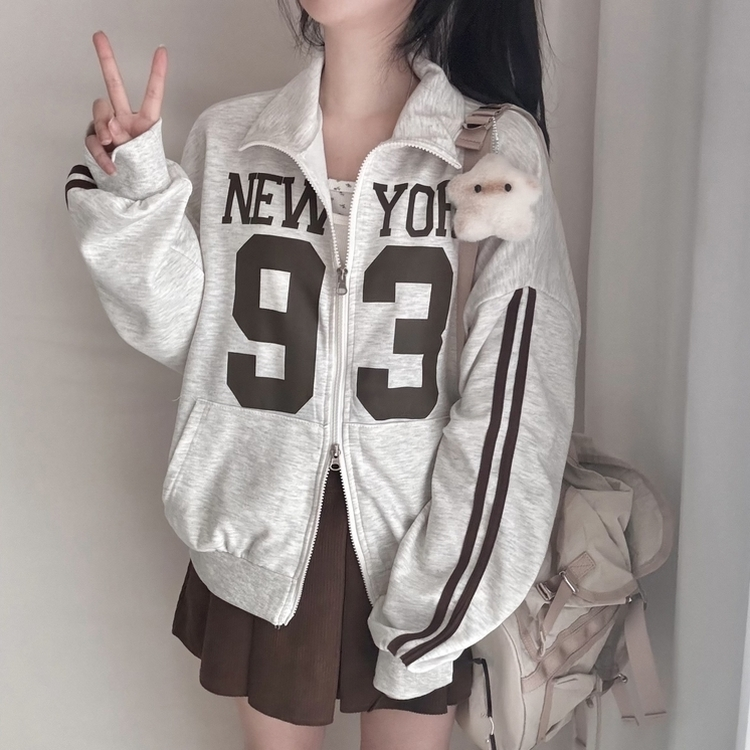 トラックラインオーバーフィットジップアップ(6color) OATMEAL