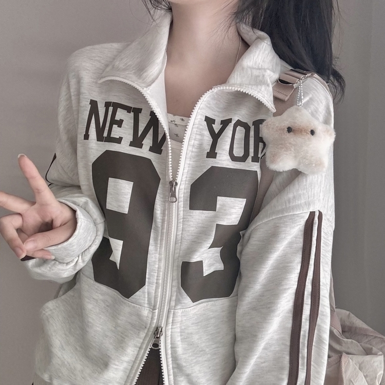 トラックラインオーバーフィットジップアップ(6color) OATMEAL