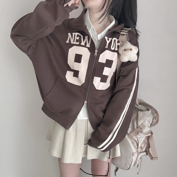 トラックラインオーバーフィットジップアップ(6color) BROWN