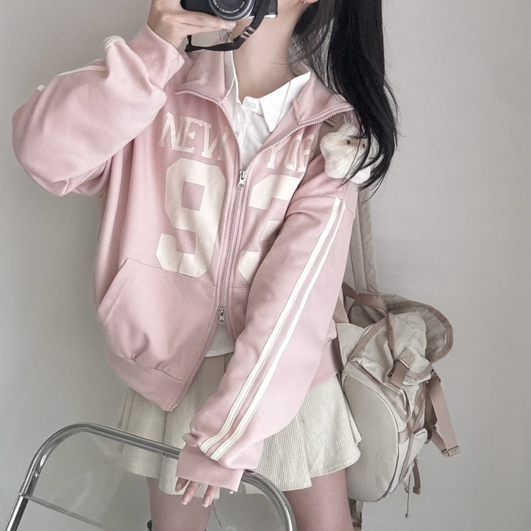 トラックラインオーバーフィットジップアップ(6color) LIGHT PINK