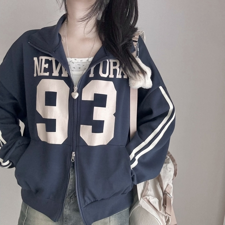 トラックラインオーバーフィットジップアップ(6color) NAVY