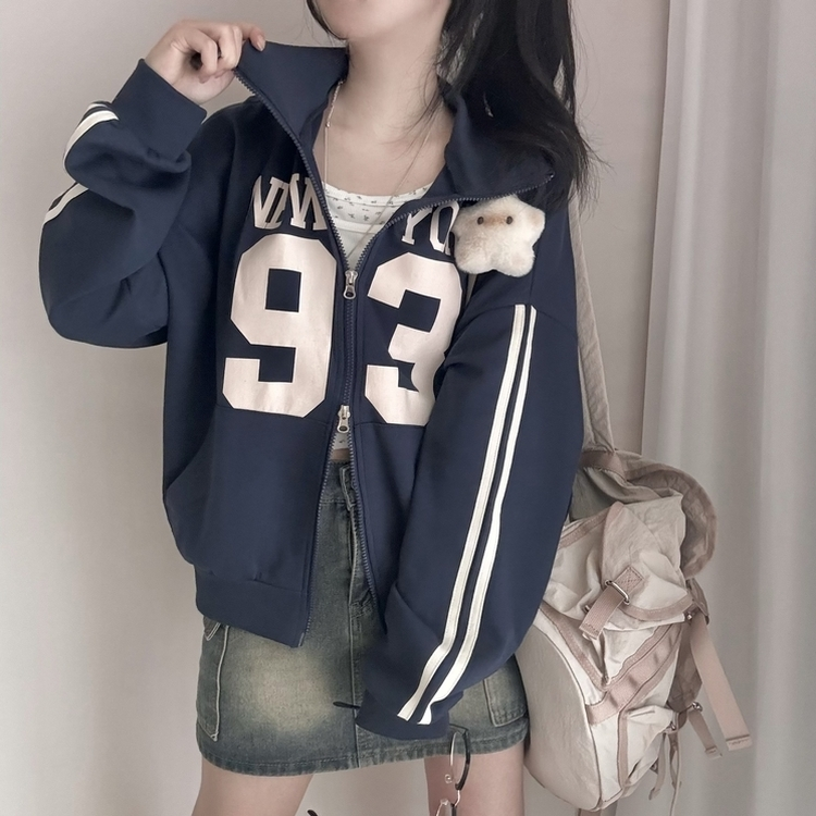 トラックラインオーバーフィットジップアップ(6color) NAVY